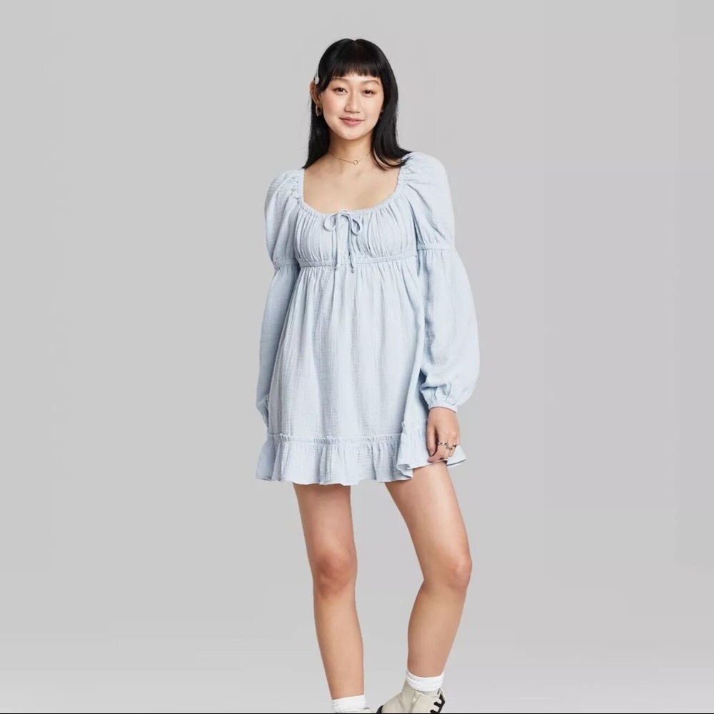 ISO Wild Fable Milkmaid Dress (Size XS or Small; Blue)